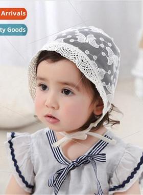 Summer new baby and toddler set head cap tethered cap sunsha