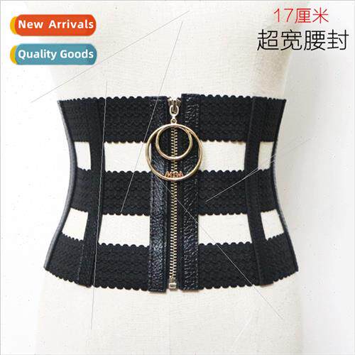 ultra-wide waistband elastic waistband black versatile ladie