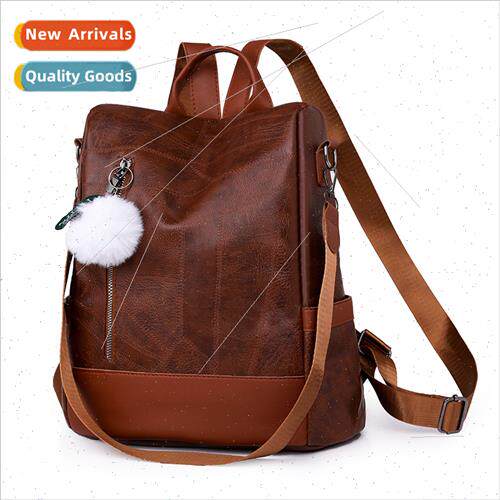 Retro Shoulder Bag Large Capacy Soft Leather Anti-theft Dual