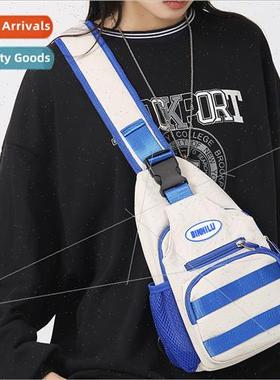 Nylon chest bag 2022 Korean new color collision fashion spor
