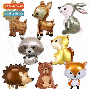 Jungle cartoon animals fox raccoon hedgehog squirrel alumini