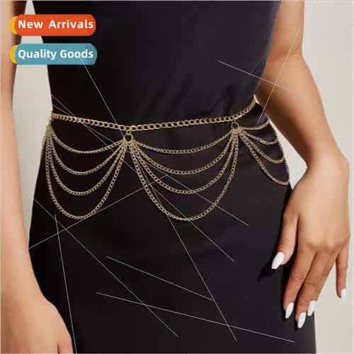2063 new metal chain wave tassel chain metal circle pure han