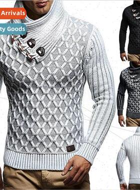 2022 fall winter new fashion leather buckle kn sweater pullo