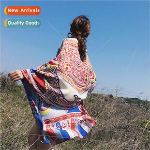 Summer new air-condioning shawl scarf bohemian cashew flower