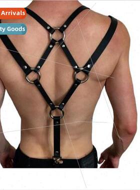 Europe straps men leather suspenders pants clip casual hundr