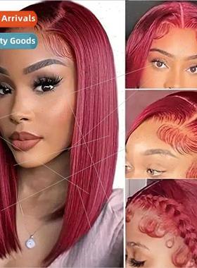 Europe fashion burgundy wig o head center parted short head