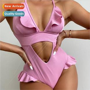 Out Swimw Piece Europe Swimsu Fly Hollow Sexy Bikini One New