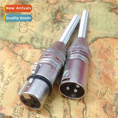 Three-pin header XLR microphone plug wh long spring-loaded t