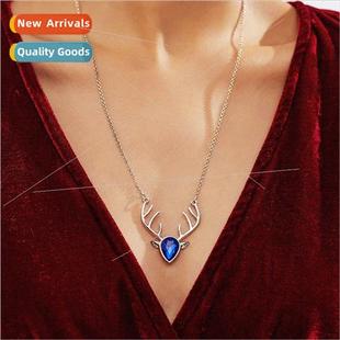 Christmas Necklace Crystal Popular Head New Deer Col Winter