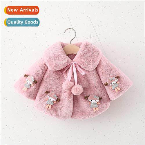 2021 winter new four doll head wool sweater shawl girls Kore