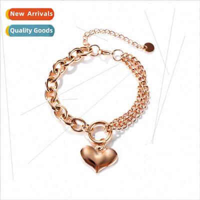 Koreasimple creative double chain round ring hjewelry versat