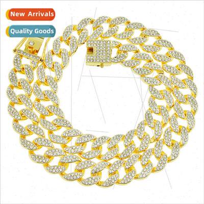 Europe hip-hop full diamond Cuban chain necklace influx men