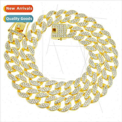 Europe hip-hop full diamond Cuban chain necklace influx men