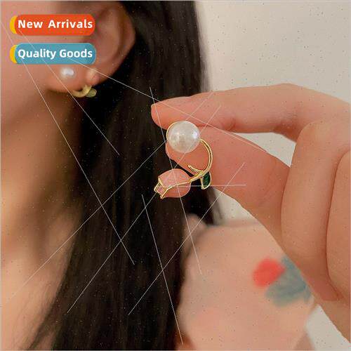 925 silver tulip earrings female 2023 new tide earrings nich