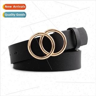 ladies fashion alloy press Europe simple belt buckle bare