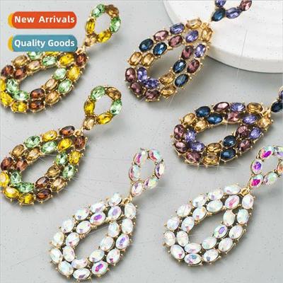 Europe fashion big  shiny geometric hollow earrings high-lev