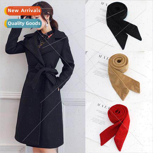 Autumn winter tweed belt round buckle women double-sided twe
