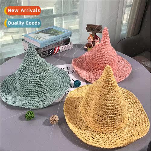 Summer new straw hat girls baby beach hat large brim sun hat