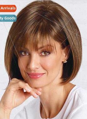 Wigs Europe new short hair brown hair sets air bangs popular