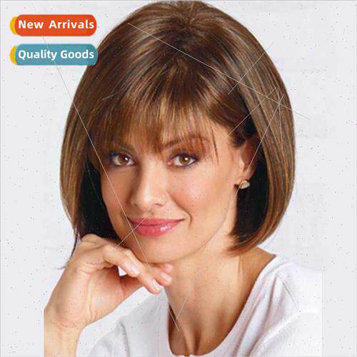 Wigs Europe new short hair brown hair sets air bangs popular