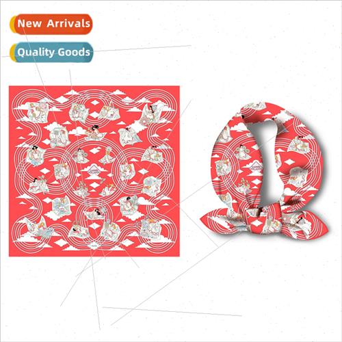 Spring summer new printing silk scarf square scarf ethnic 53