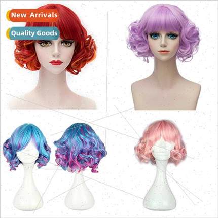 Japan super cute lola lola wig fashion color short curly hai