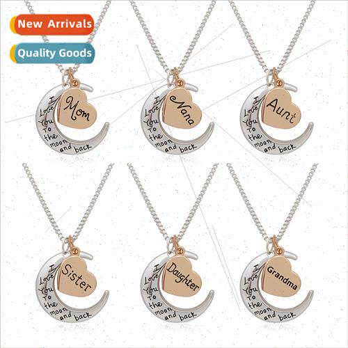 jewelry Mother Day gift I love you mom love moon necklace mo