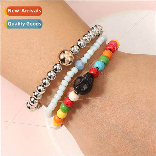 Europe new colorful rice beads bracelet bohemian beaded pop