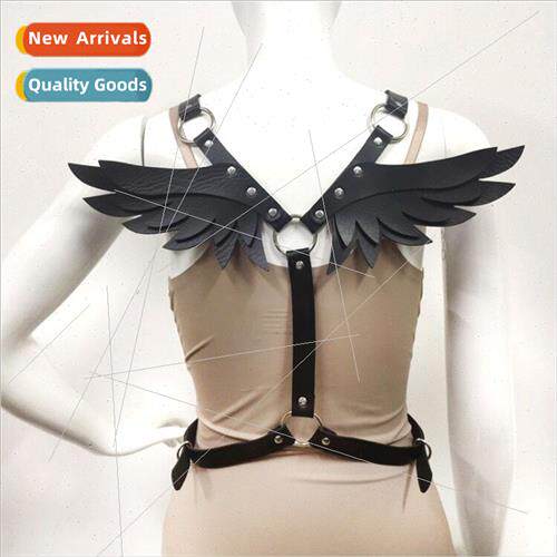 Europe New Leather Angel Wings Carrier Set Women Leather Top