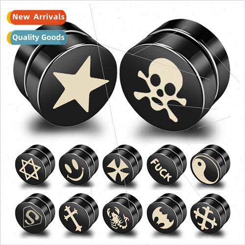 Superior magnet earrings Korean  iron absorption stone men w