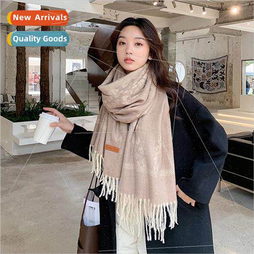 2023 new scarf female winter faux cashmere scarf neck neck p