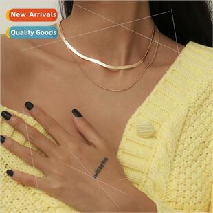 Europe simple retro double layer tassel necklace personalize