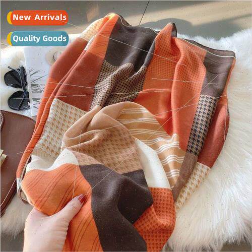 Cotton and linen scarf female autumn and winter new Korean l