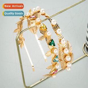 Europa metal leaves rhinestone flowers imation pearl hair ba