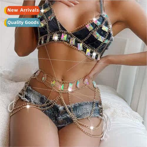 YH3597 Europe colorful acrylic metal chain tassel connected