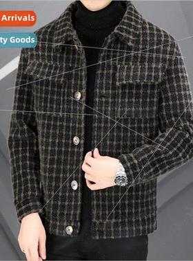 Fall winter tweed jacket men short tweed coat nd high-end me