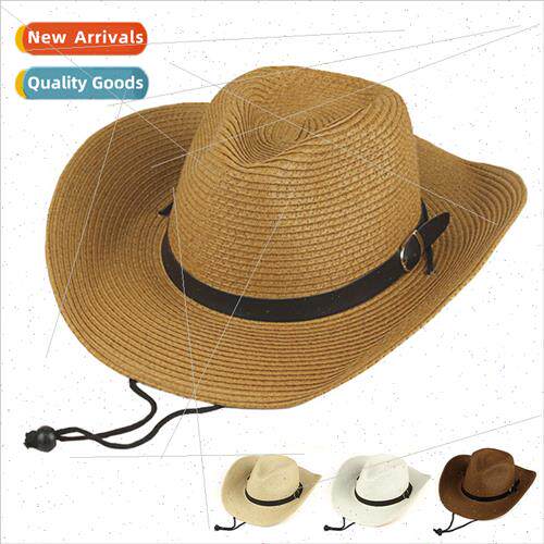 Men western cowboy hat foldable women parent-child straw hat