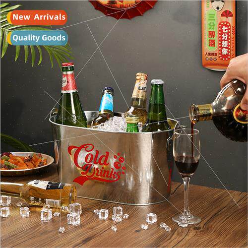Enlarged oval iron ice bucket beer bucket bar chilling champ