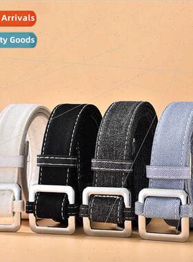 Oxd Fabric Belt Women Casual Denim Color Dress Coat No-Punch