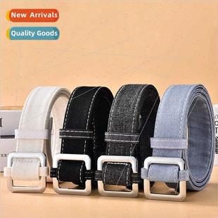 Oxd Fabric Belt Women Casual Denim Color Dress Coat No-Punch