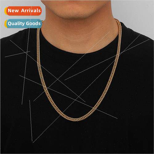 Europe simple fashion men stainless steel gold double buckle