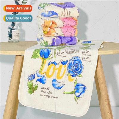 Microfiber floral print towel soft face towel comtable class