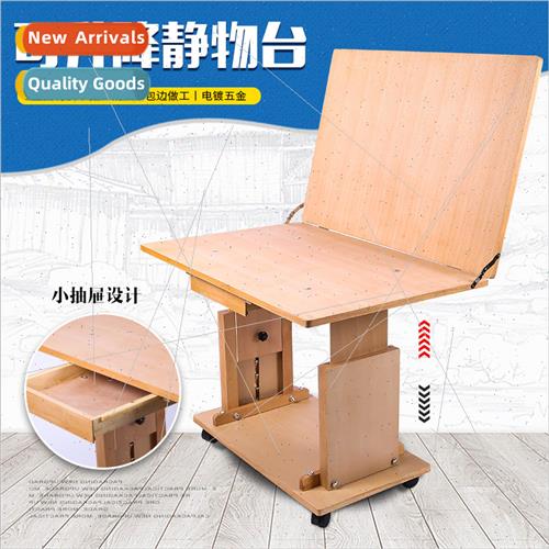 Brandt high-grade liftable still life table red beech wood s