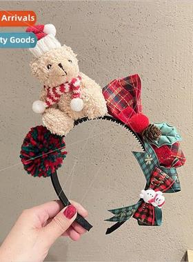 Cartoon super cute Christmas bear hair band cozy Christmas s