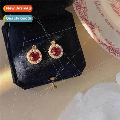 Vintage Baroque Pearl Earrings Hepburn Retro Delicate HK Win