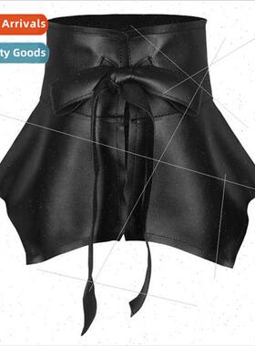 Skirt Waistcoat Pleated Ruffle Lace Decorative Belt Women Ex