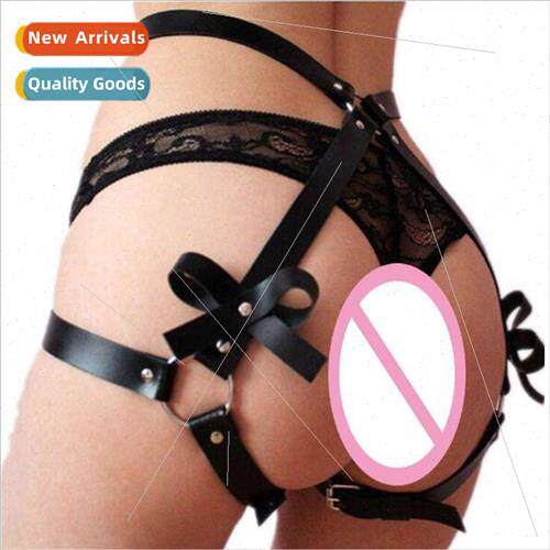 Europe retro fashion thigh bow adjustable men women leather
