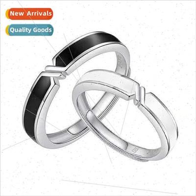 s925 silver custody couple ring live mouth love fixed lifeti