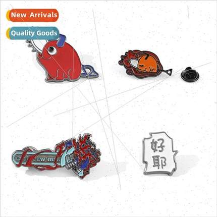 Anime Chainsaw Man Brooch Metal Enamel Pochita Makima Cospla