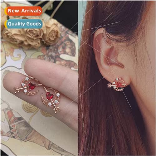 Korea niche love zirconia earrings ins earrings small short